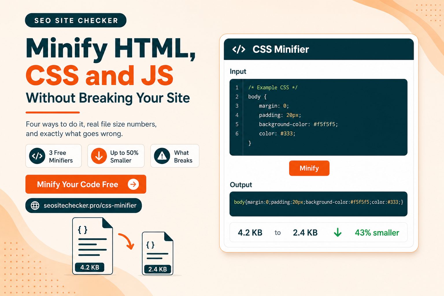 How to Minify HTML, CSS and JavaScript for Faster Pages