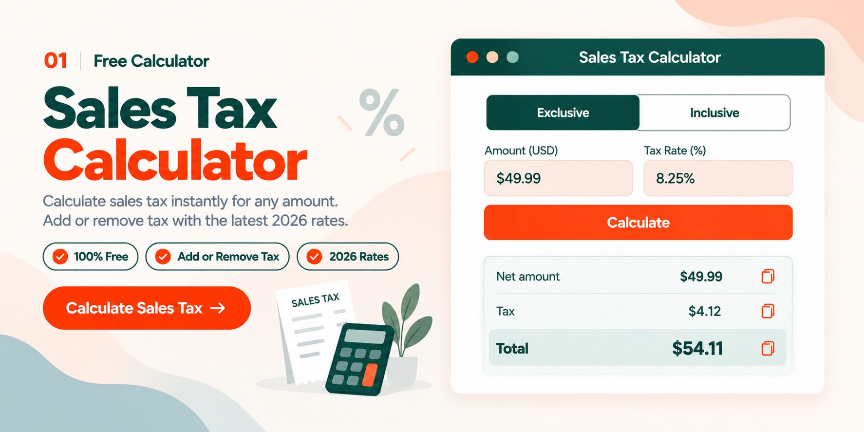 Sales Tax Calculator: Add or Remove Sales Tax Free
