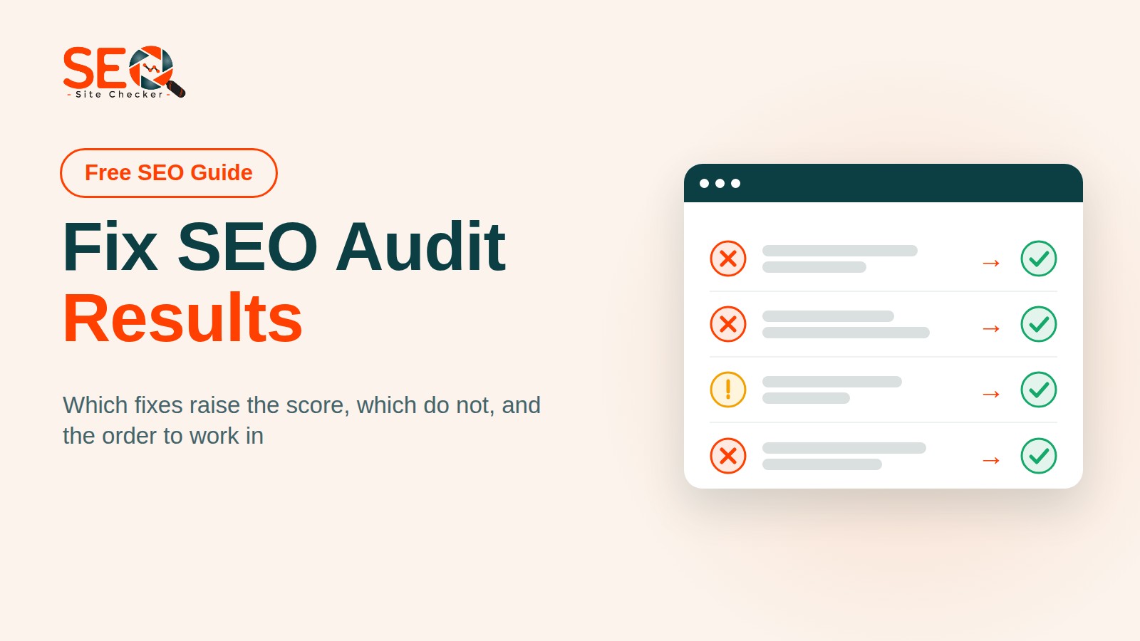 Fix SEO Audit Results: What Raises the Score