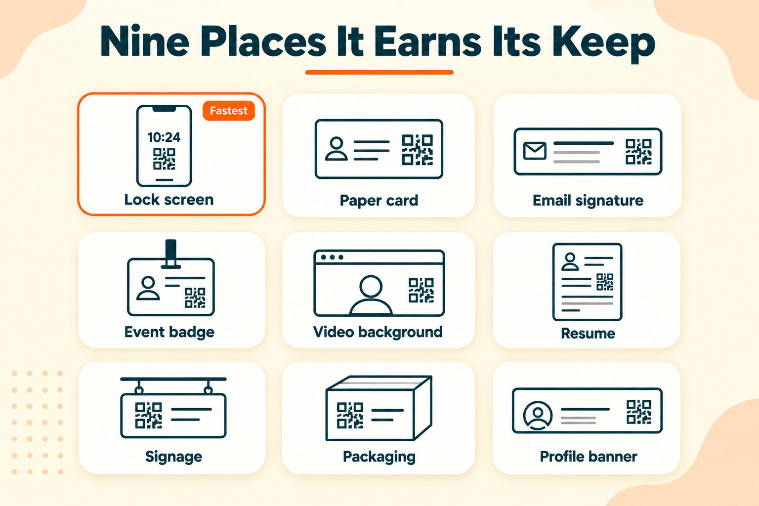 Digital Business Card QR Code Placements